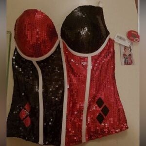 Ladies Harley Quinn  Sequin Bustier